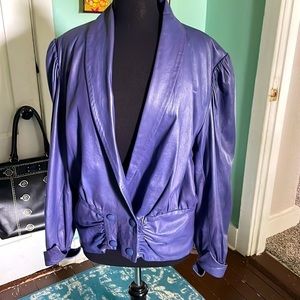 Dr. Jordan purple vintage 80s leather jacket made in Israel 44/ L